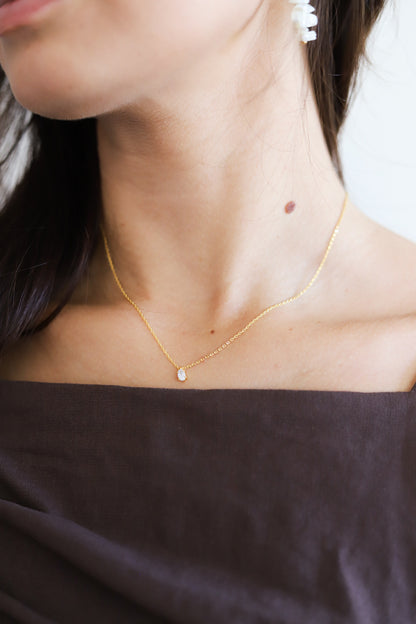 Crystal Pendant Gold Necklace