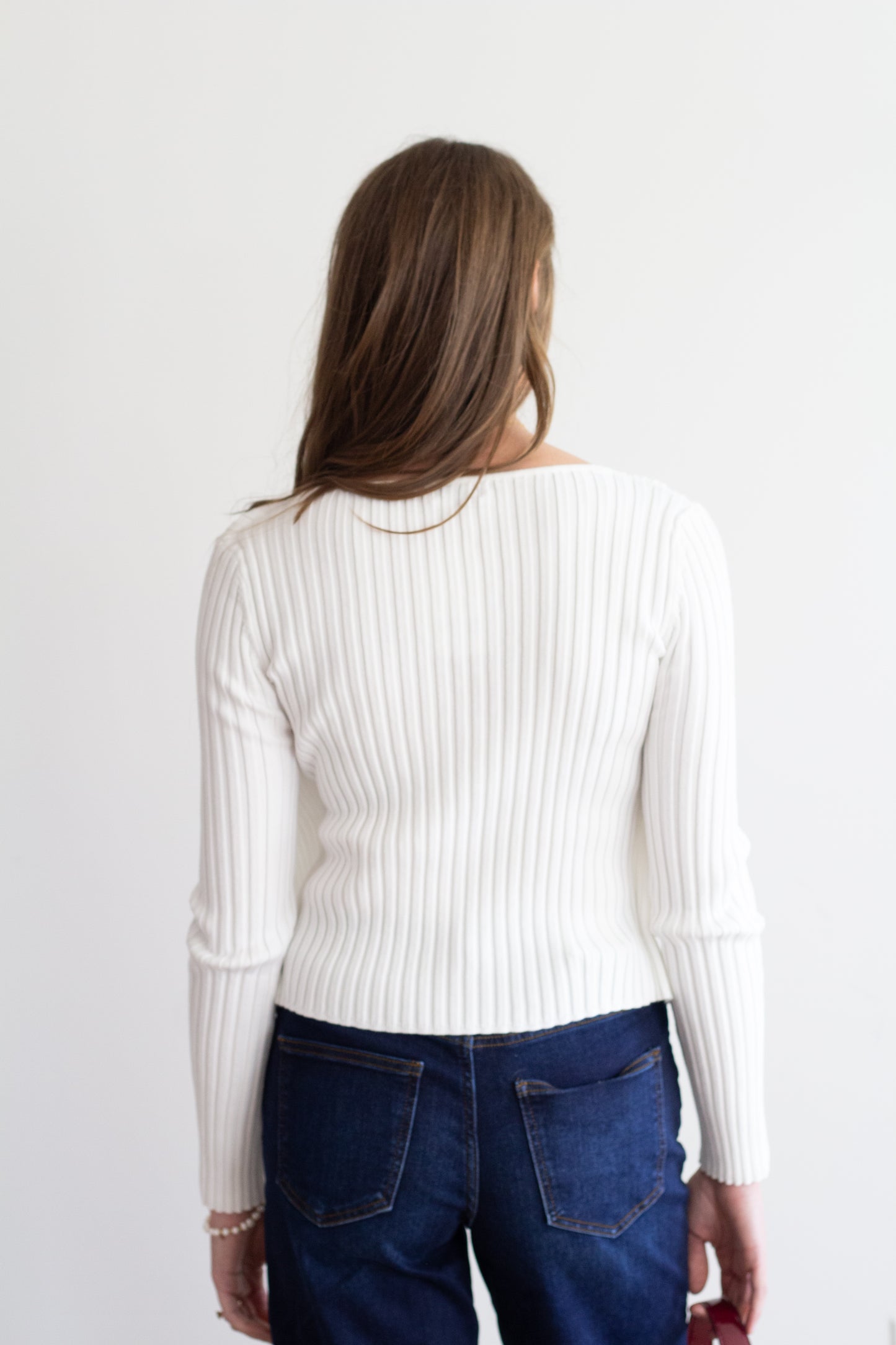 White Ribbed Cardigan & Tank Set