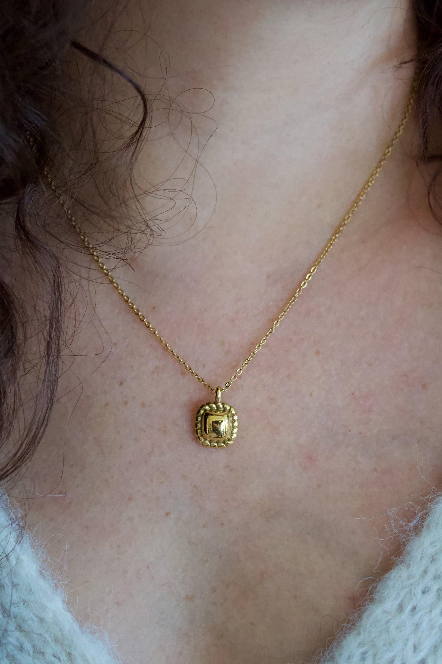 Petite Square Gold Necklace