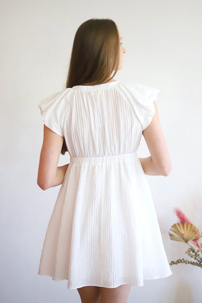 Mollie Ruffle White Dress