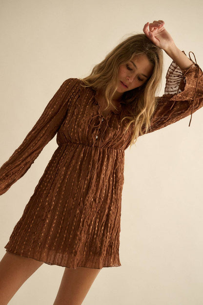 Carly Chiffon Brown Dress
