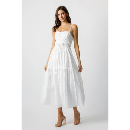 Kirsten Floral White Midi Dress