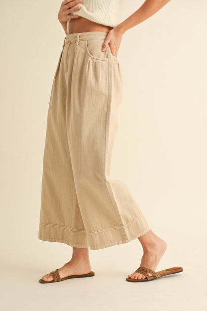 Annabeth Tan Pleated Pants