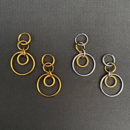 Two Tone Ring Earrings