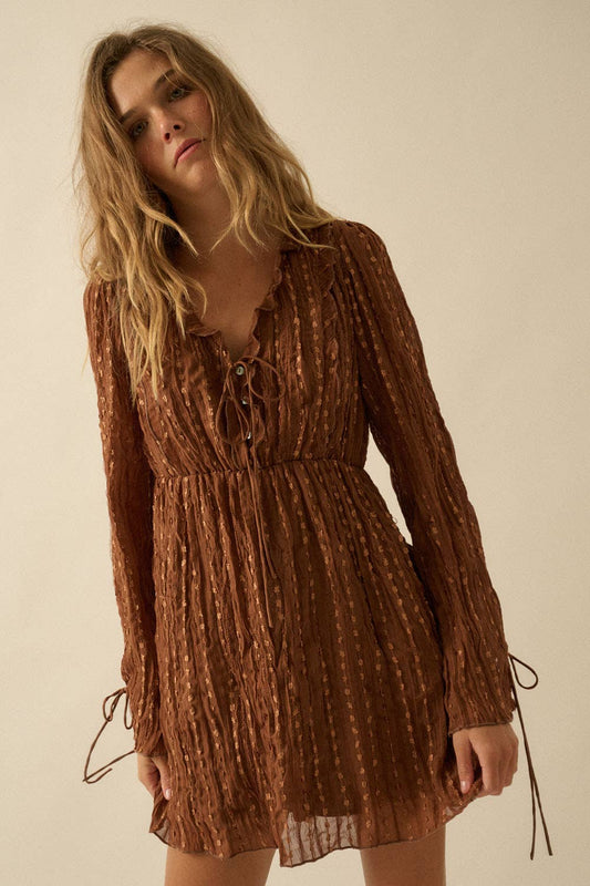 Carly Chiffon Brown Dress