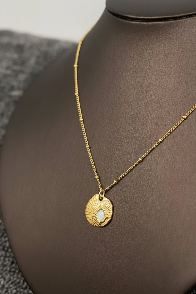 Shell Text. Charm Necklace