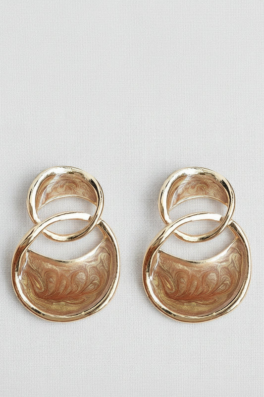 Geo Drop Ring Earring