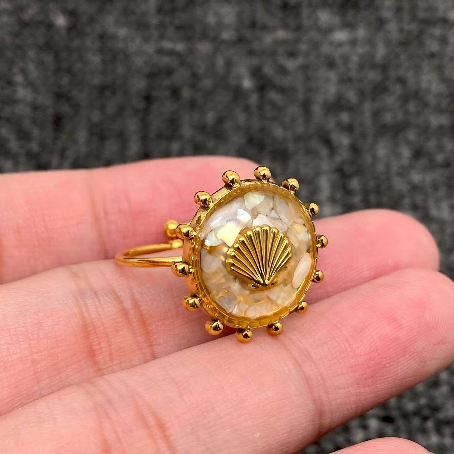 Shattered Shell Gold Ring