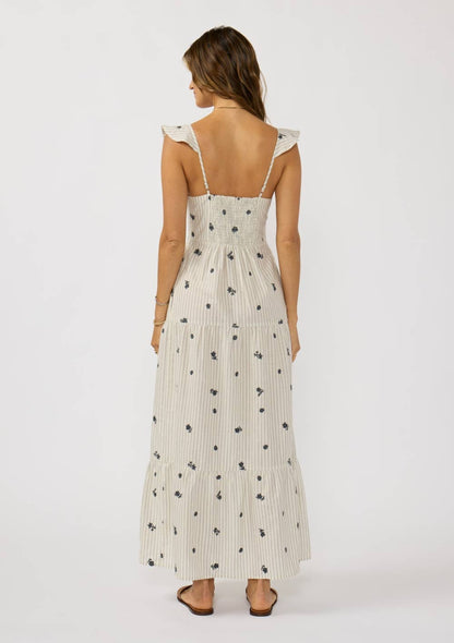 Deirdre Embroidered Stripe Maxi Dress