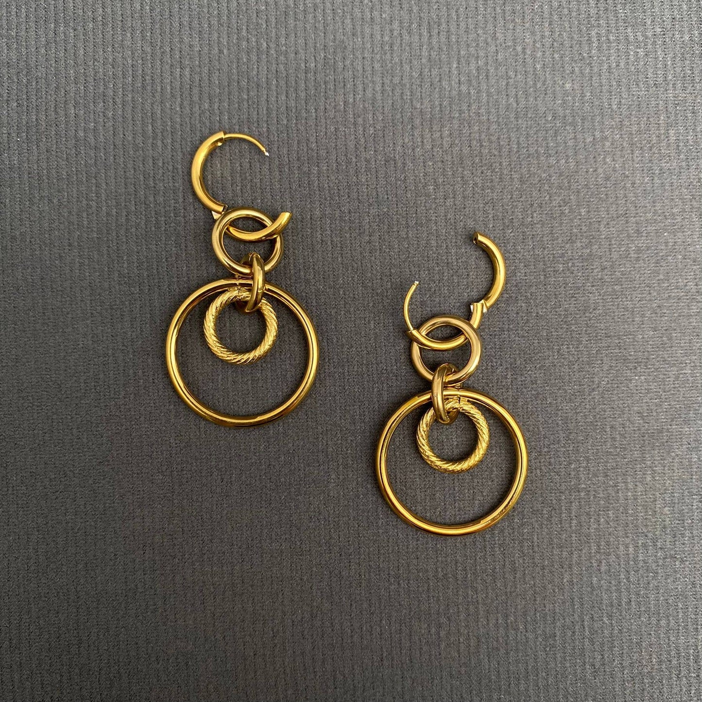 Two Tone Ring Earrings