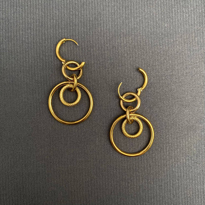 Two Tone Ring Earrings