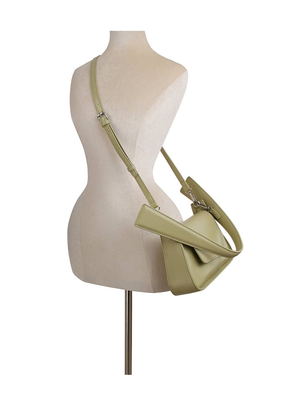 Asymmetrical Hobo Green Bag