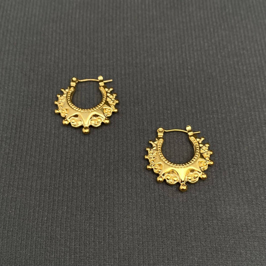 Boho Crown Hoop Earring