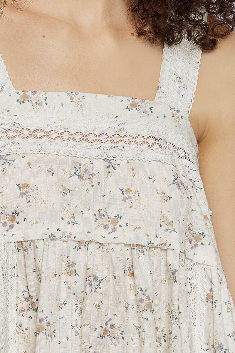 Illia Floral Square Neck Top