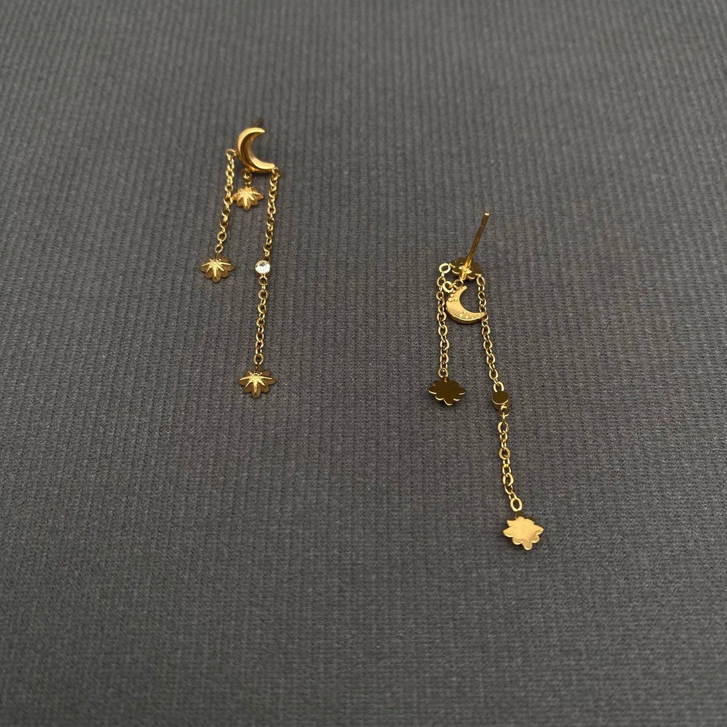 Moon/Star Chain Earring