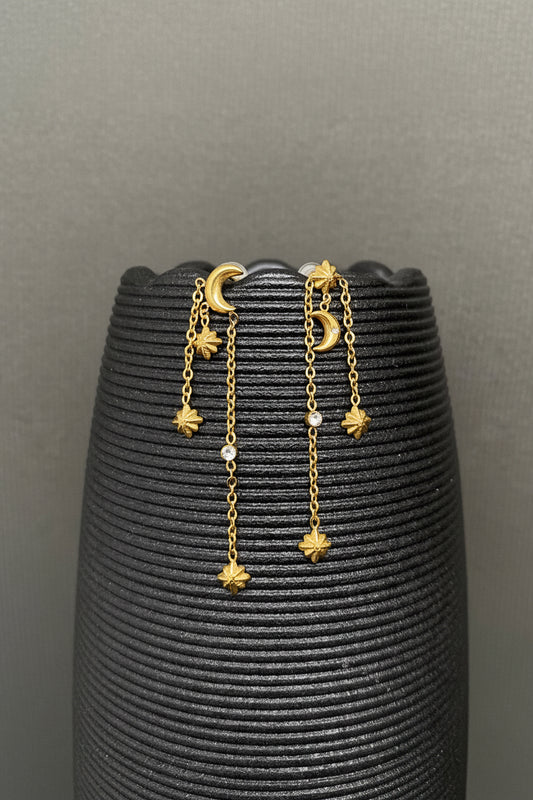 Moon/Star Chain Earring