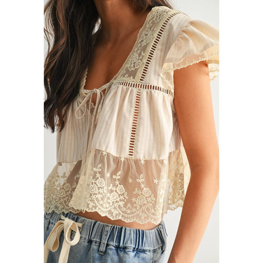 Joanne Lace Trim Top