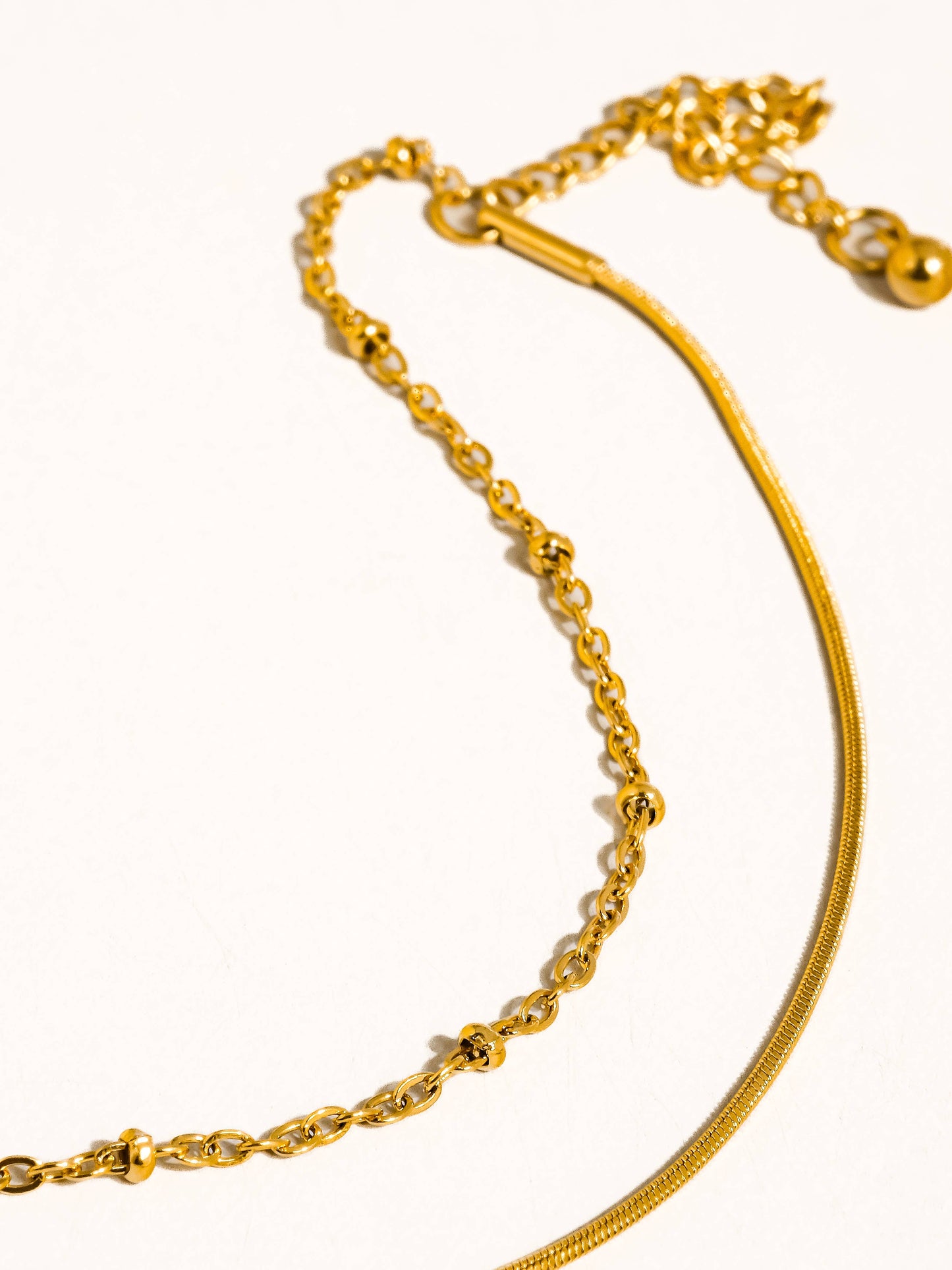 Thin Double Chain Gold Bracelet