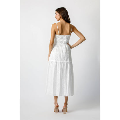 Kirsten Floral White Midi Dress