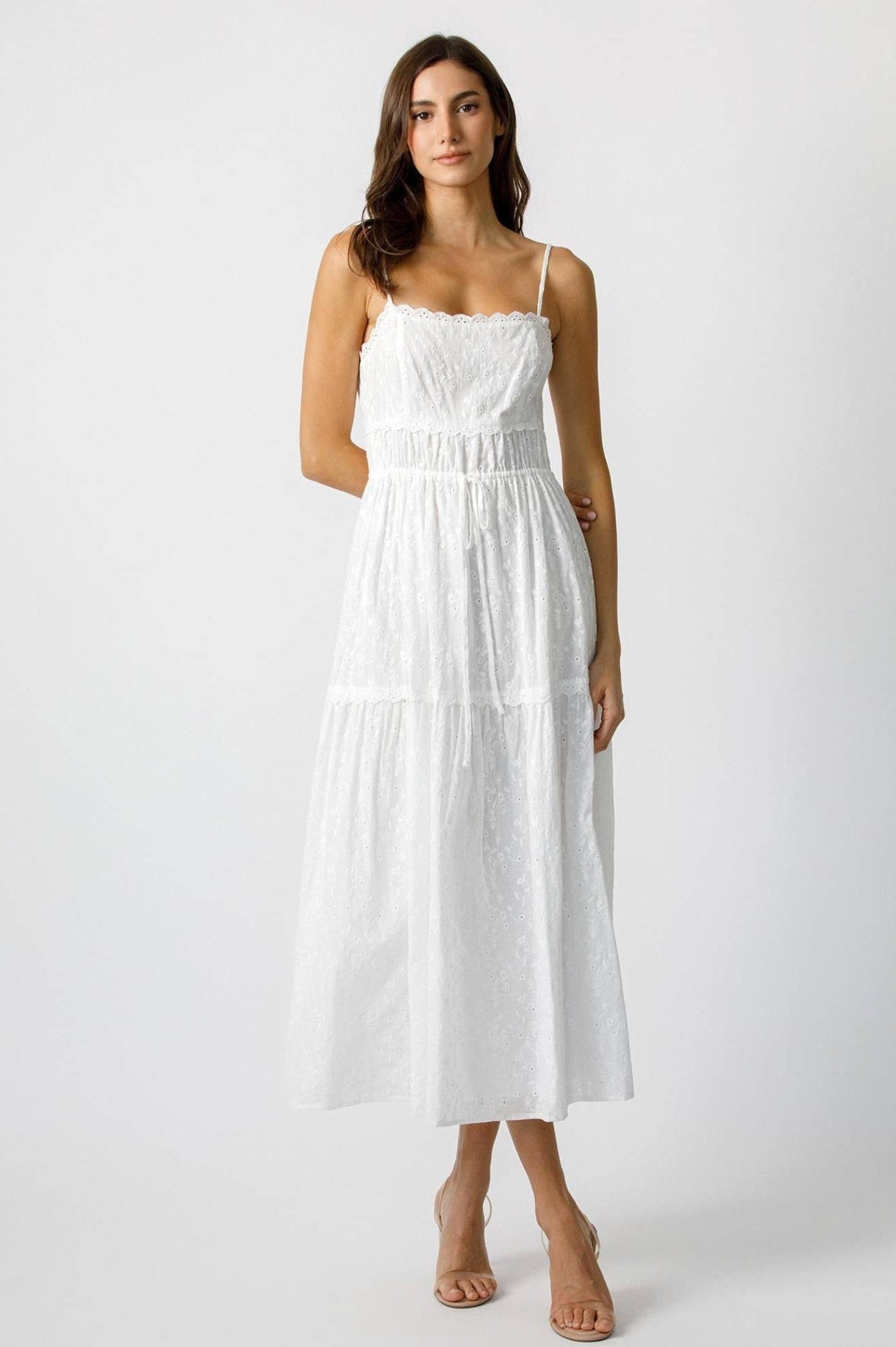 Kirsten Floral White Midi Dress