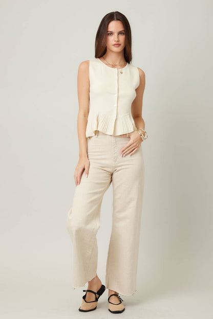 Suki Button White Tank