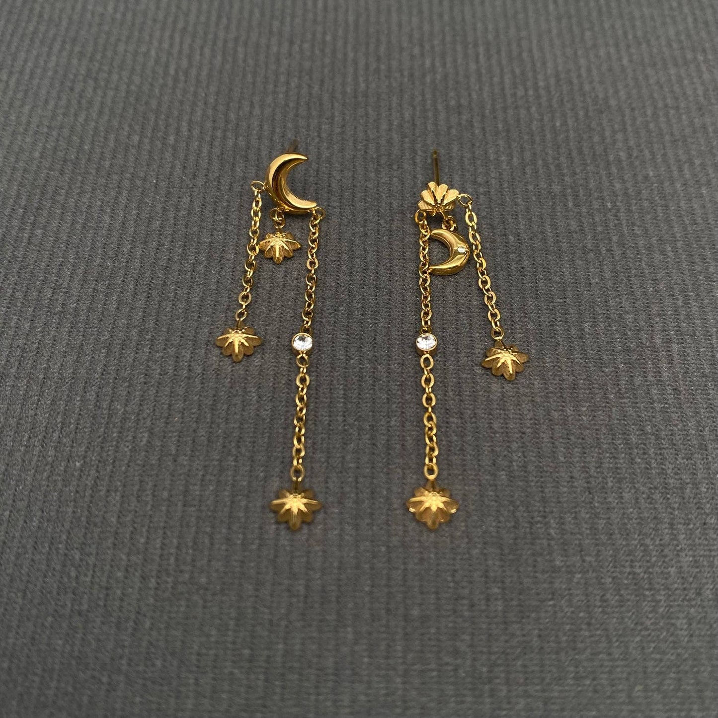 Moon/Star Chain Earring