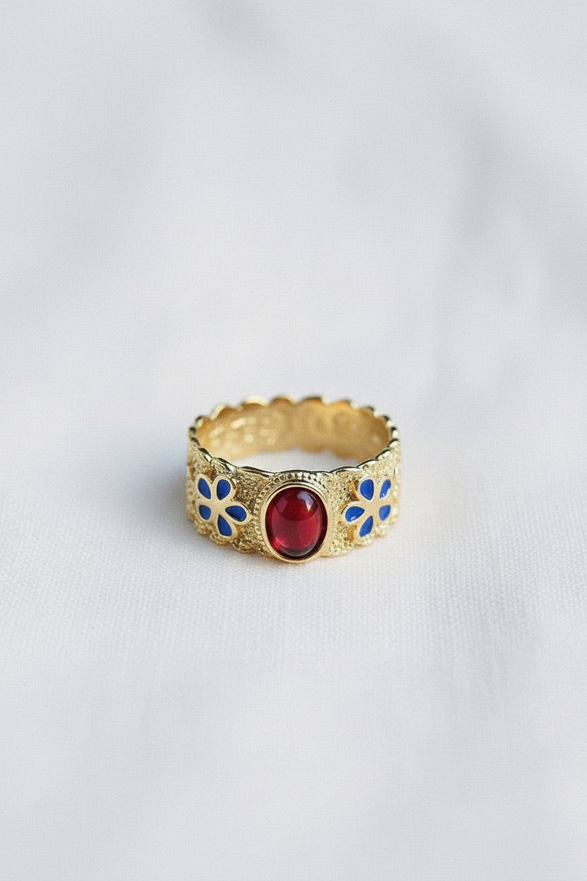 Vintage Oval Stone Band