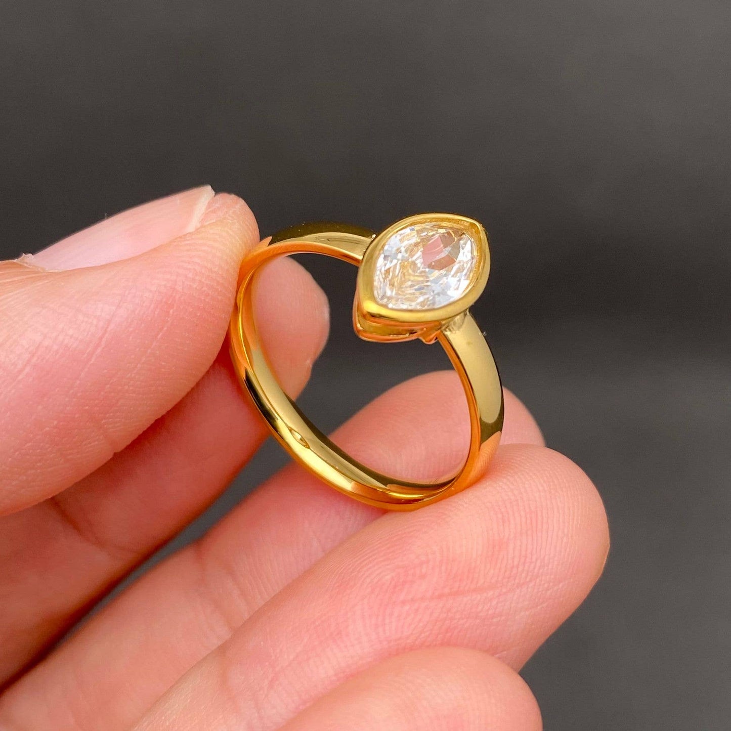 Marquee CZ Gold Ring