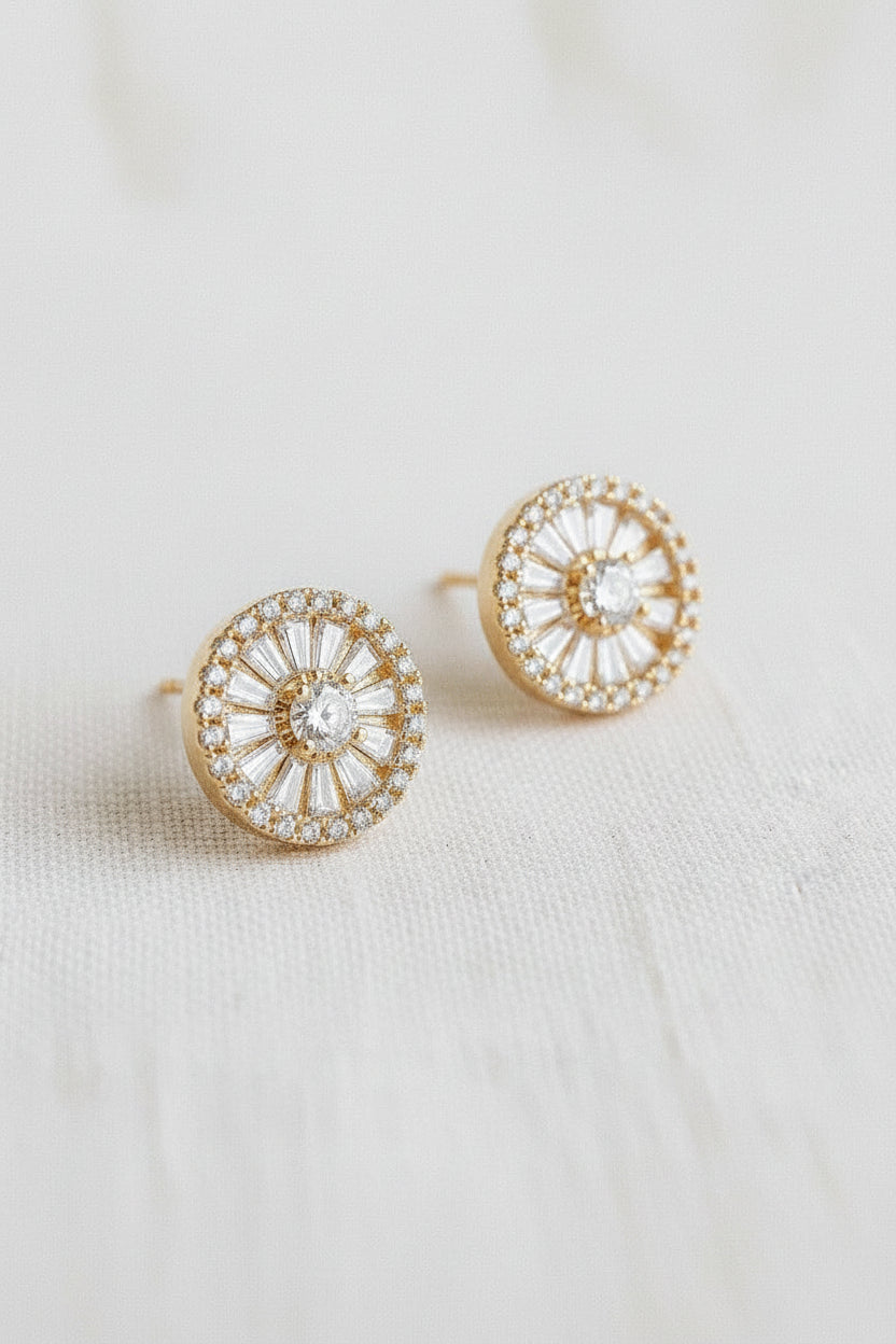 Round Geo CZ Stud