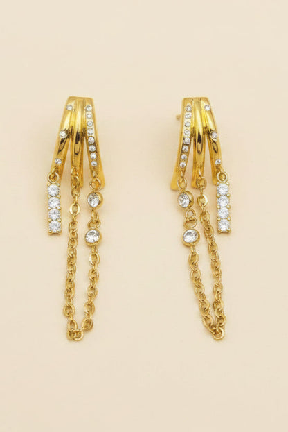 Chain Fringe Gold Earrings