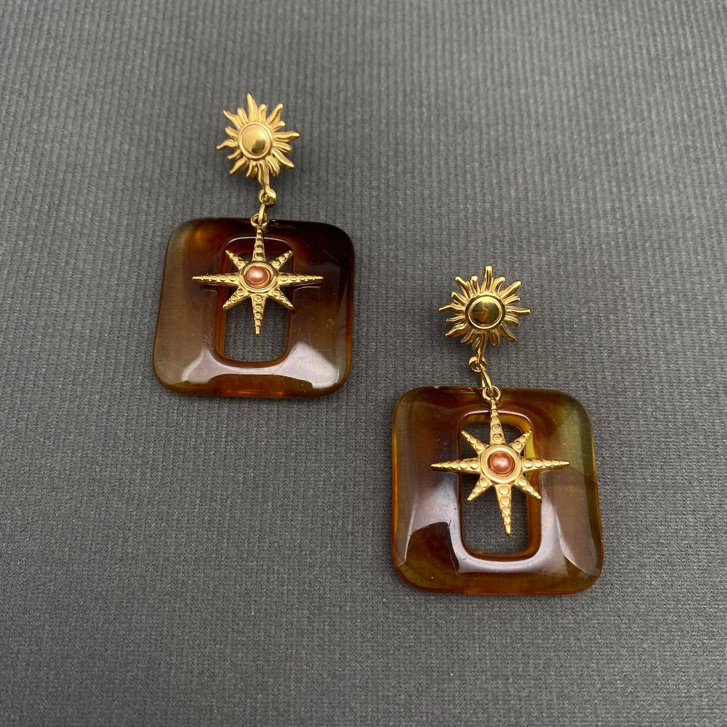 Sun Star Resin Earring
