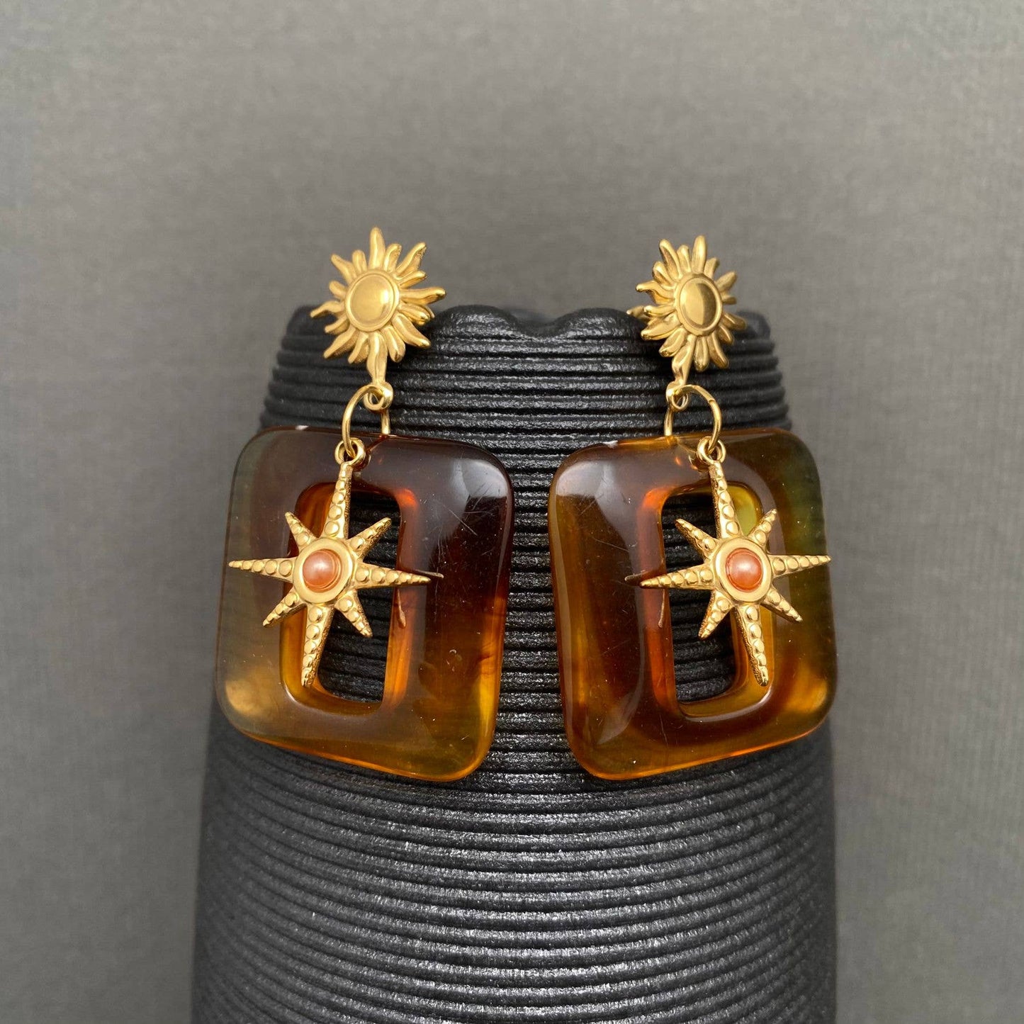 Sun Star Resin Earring