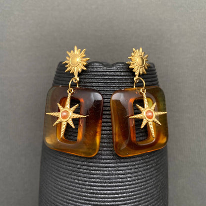 Sun Star Resin Earring