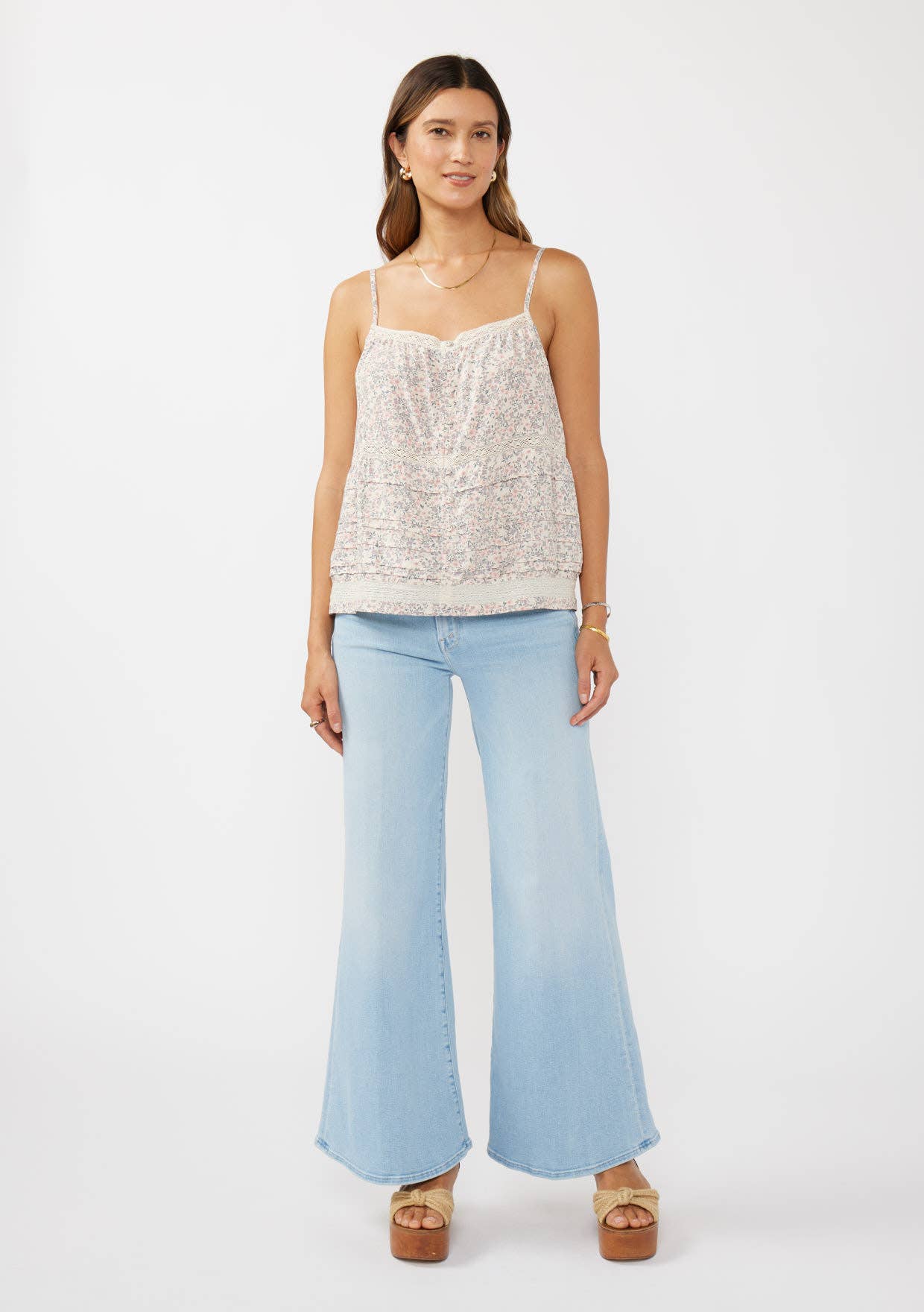 Padma Floral Lace Trim Tank