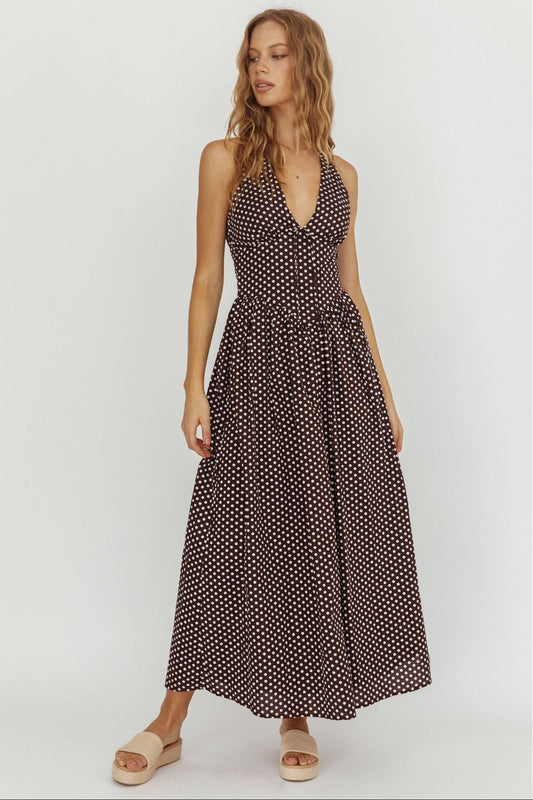 Minnie Polka Dot Brown Dress