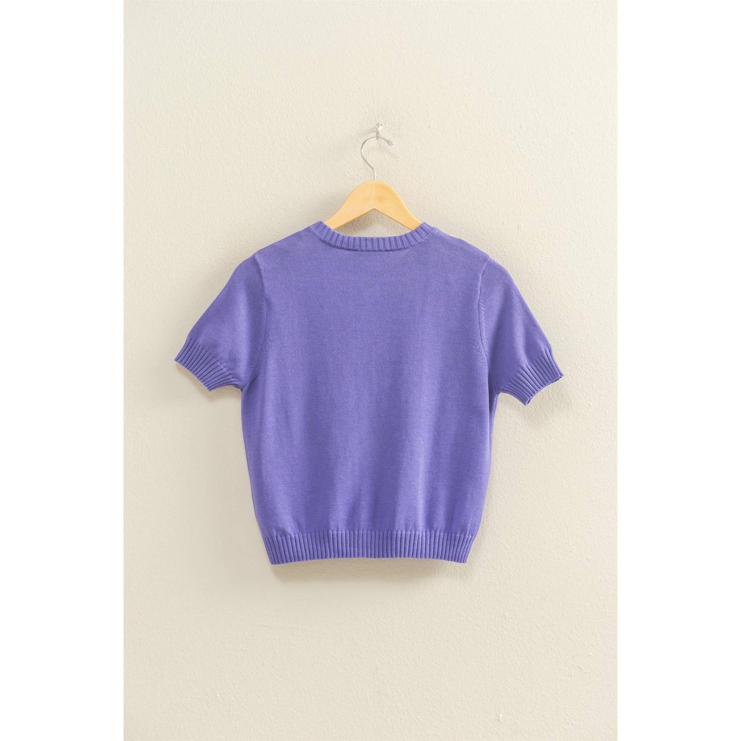 Jalissa Button Purple Cardigan Top