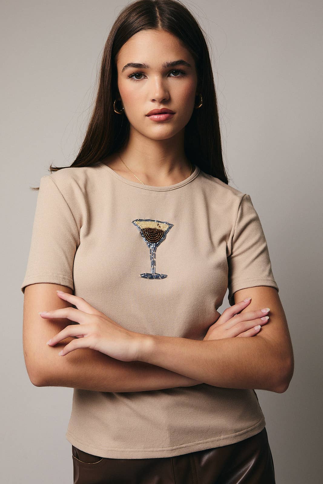 Beaded Espresso Tini Tee