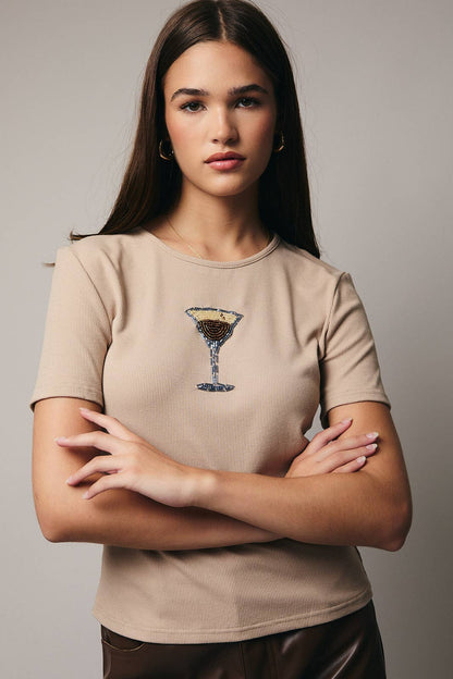 Beaded Espresso Tini Tee