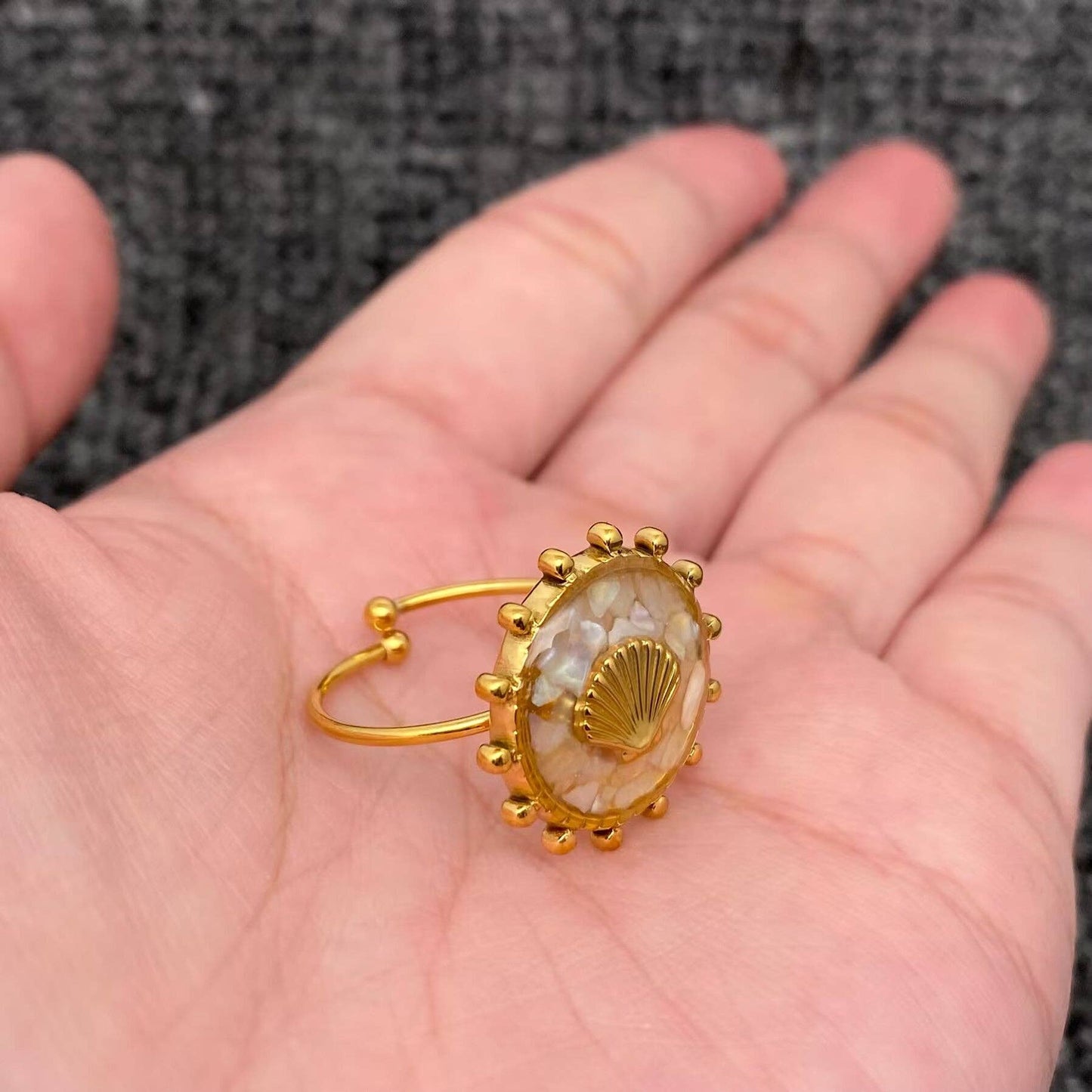 Shattered Shell Gold Ring