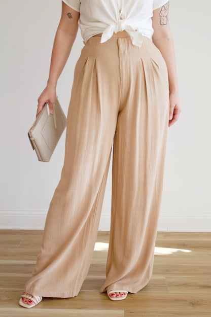 Ade Pleated Linen Pants