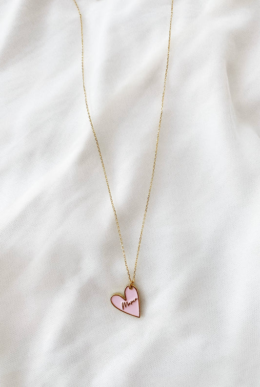 Epoxy Mama Heart Necklace