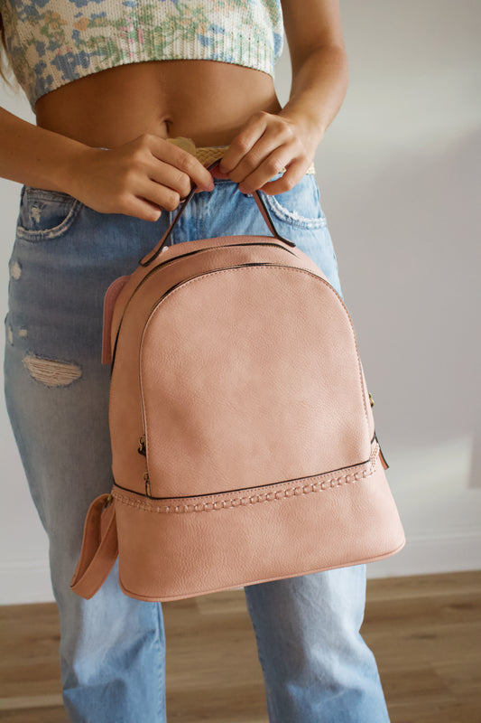 Two Tone Dome Pink Backpack