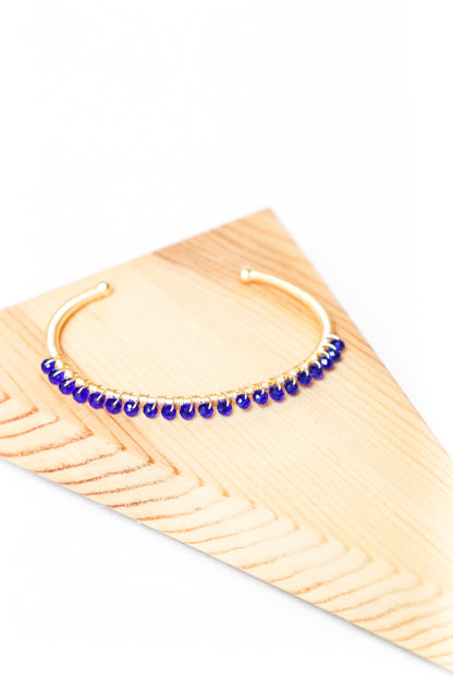 Gold Crystal Cuff (Multiple Colors)