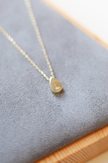 Gold Teardrop Initial Necklace