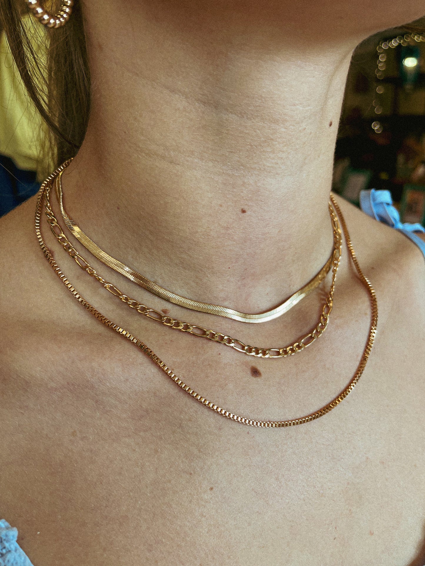 Snake Bone Gold Layered Necklace