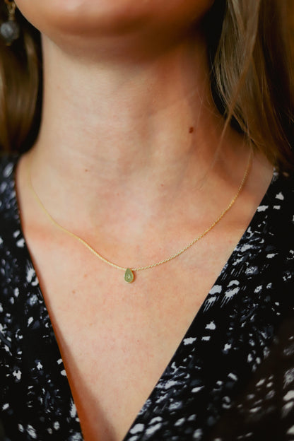 Gold Teardrop Initial Necklace