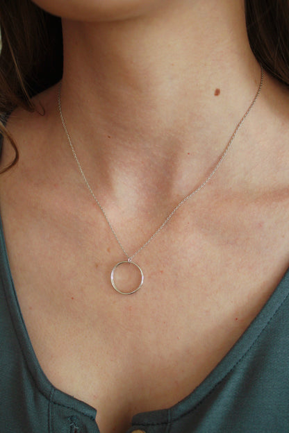 2 Circle Silver Necklace