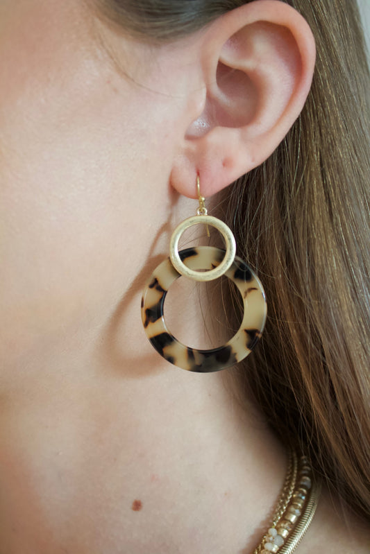 Acrylic & Metal Circle Earring