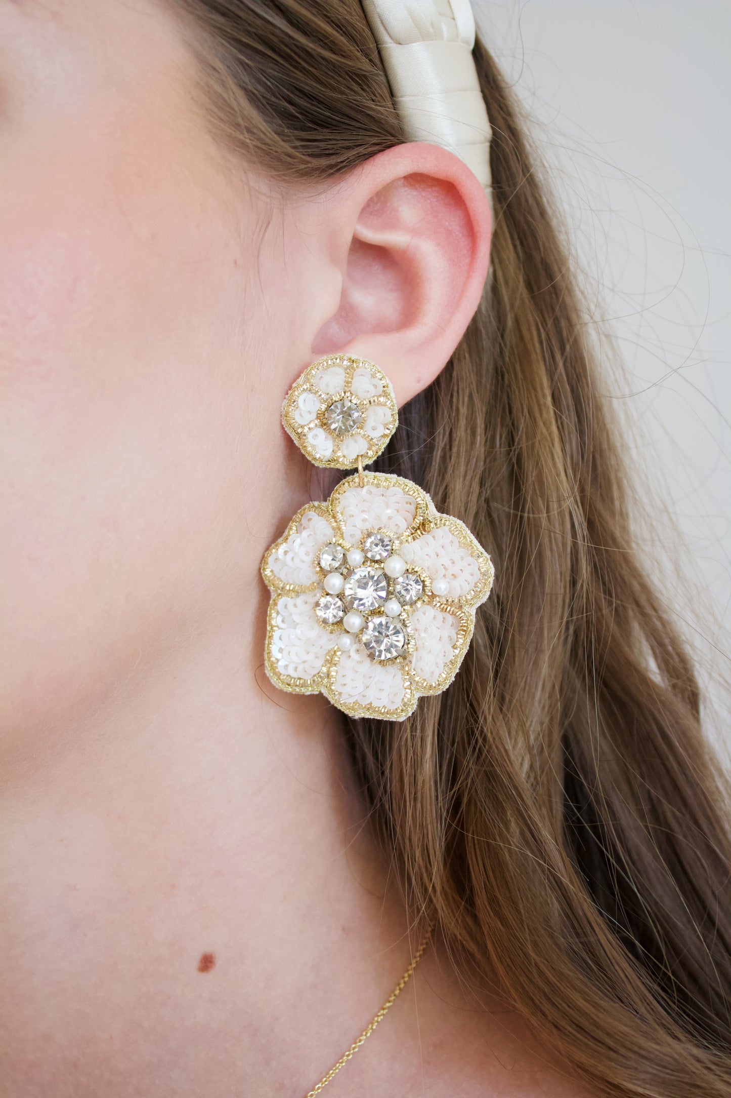 2 Pearl & Diamond Flower Earring