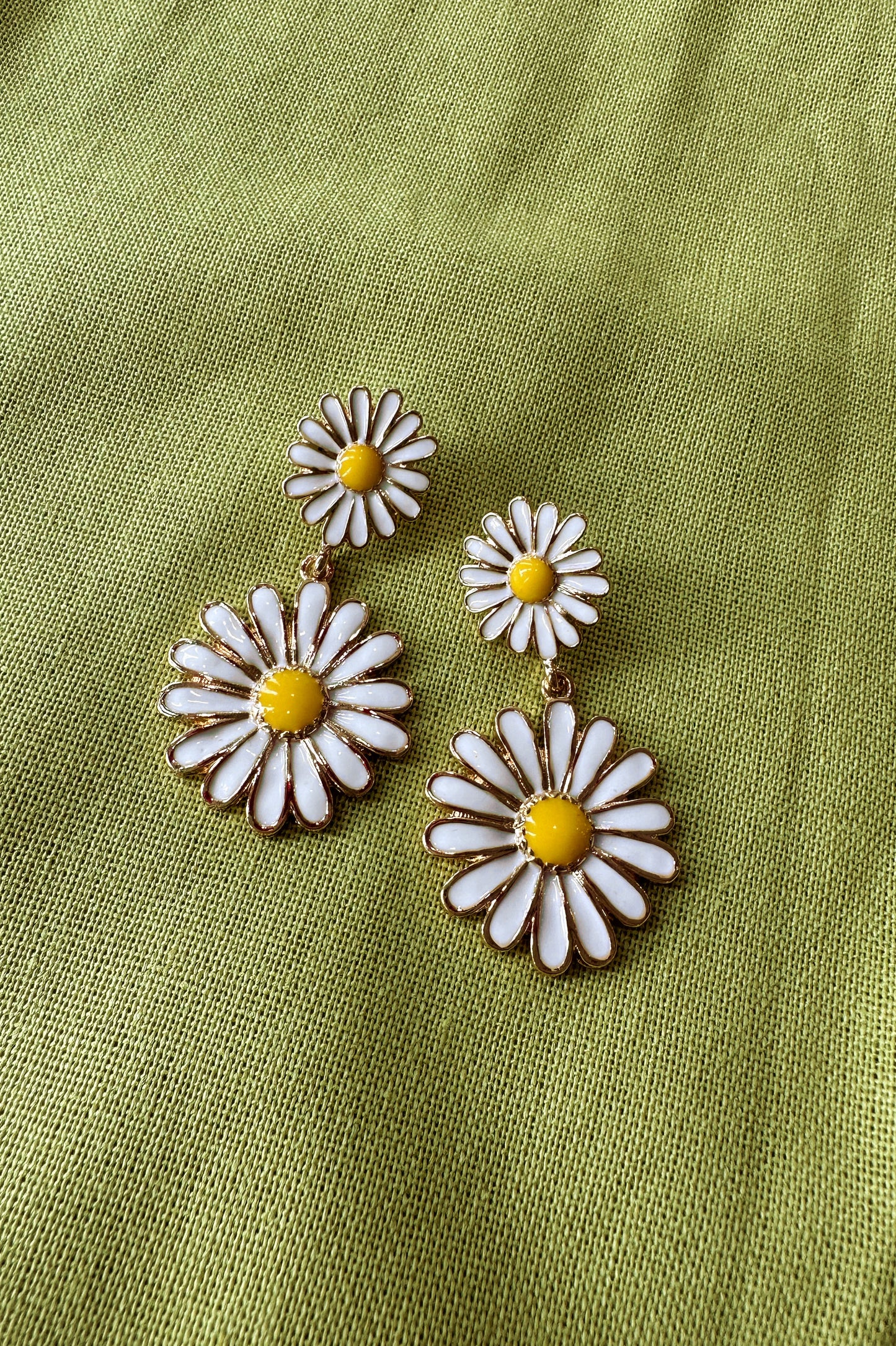 Double Daisy Flower Earrings